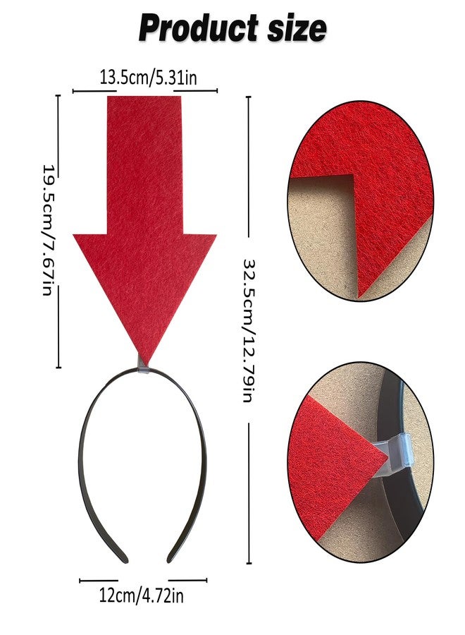 YOOLEETC 2pcs Arrow Headband | New creative symbol headband | Party Festival parade Concert Support group headband(Red Arrow x2, Large) - Image 2